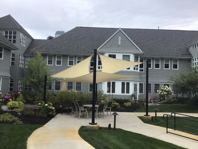 landscape design with shade sail